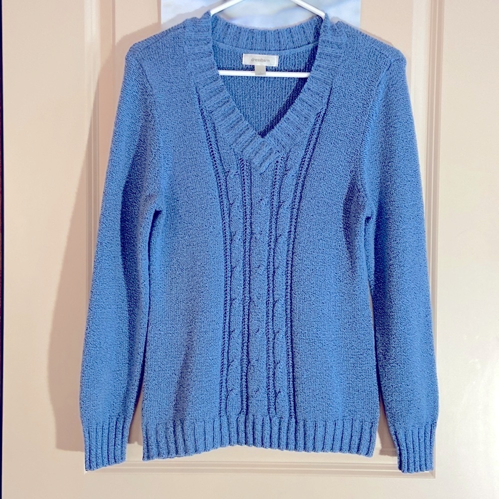 Dress Barn Sz-L VGU(1 owner) V-Neck Pull-on Sweater- Still Clean & Soft Like New - Picture 6 of 16